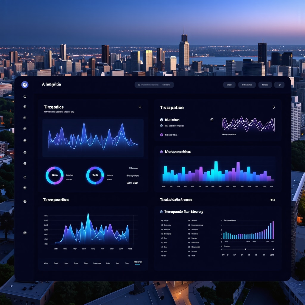 Digital dashboard showing AI analytics and metabolic data for Tirzepatide weight loss treatment in New Jersey