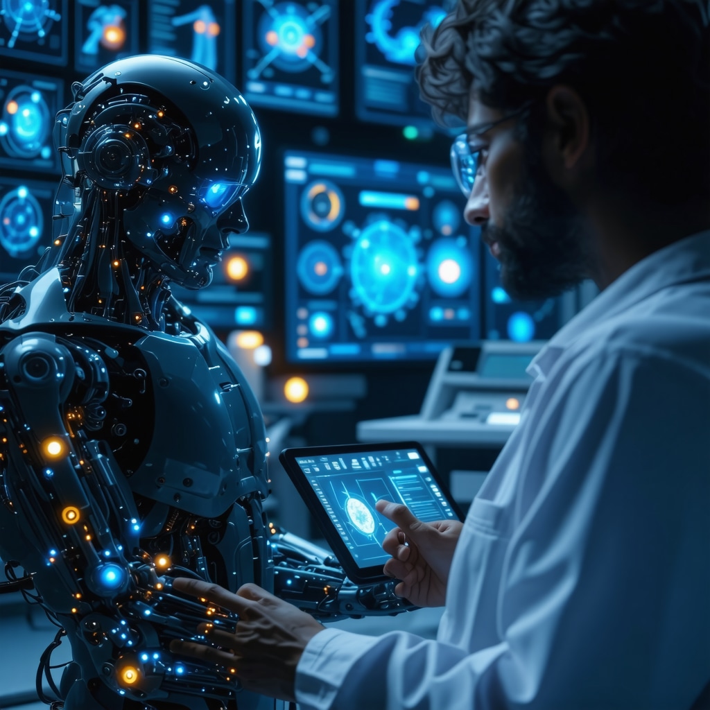 Patient undergoing AI-driven metabolic assessment guided by healthcare professional in a clinical environment