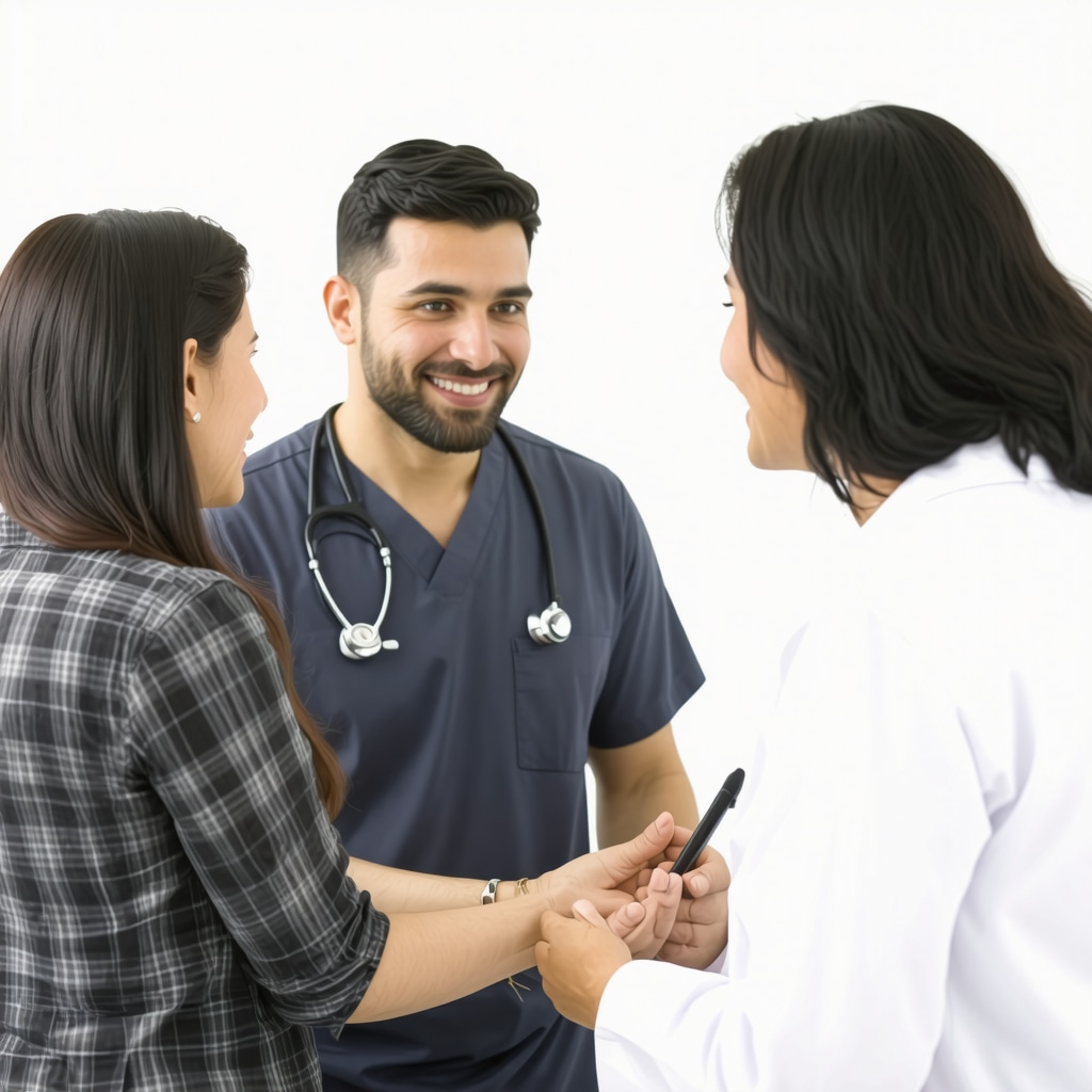 Doctor discussing Mounjaro weight loss treatment with patient in clinic