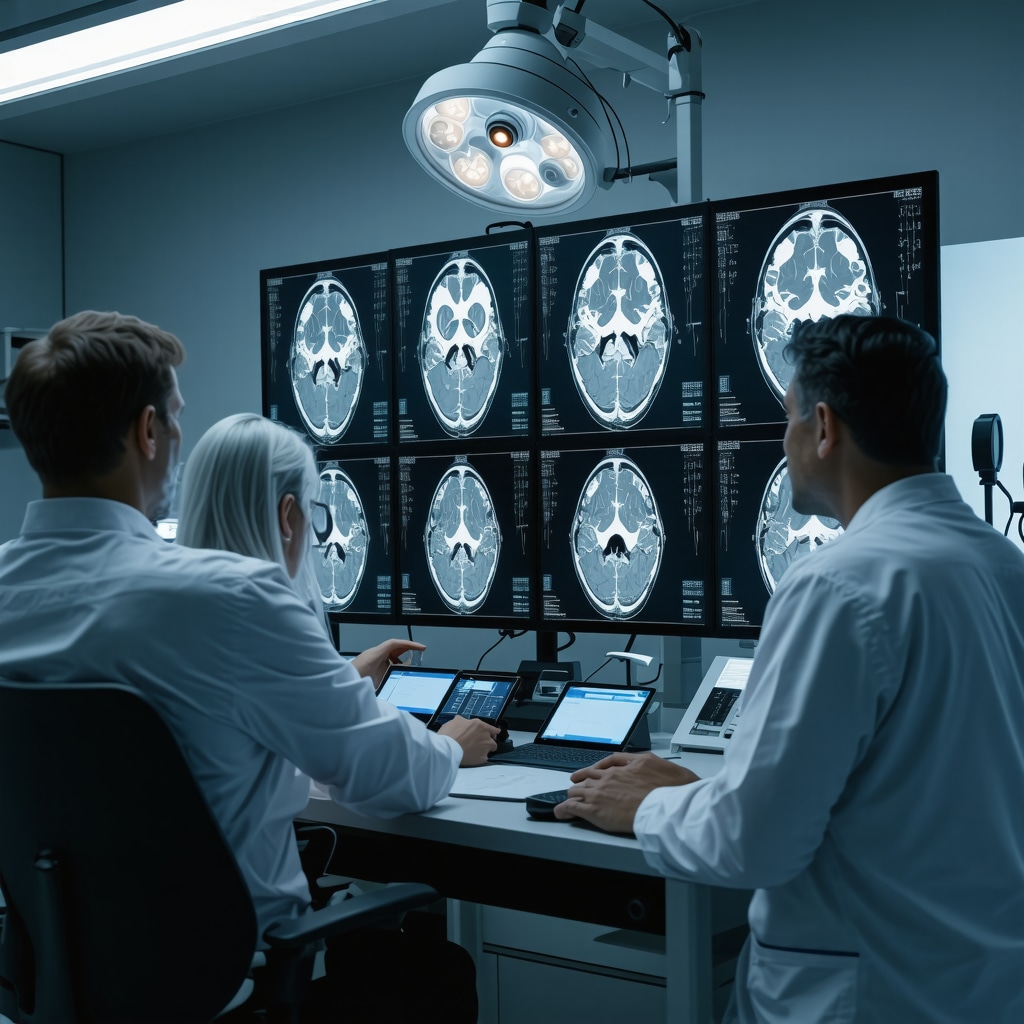 Healthcare professionals reviewing metabolic phenotyping and brain scans in a clinical setting for Tirzepatide personalized treatment