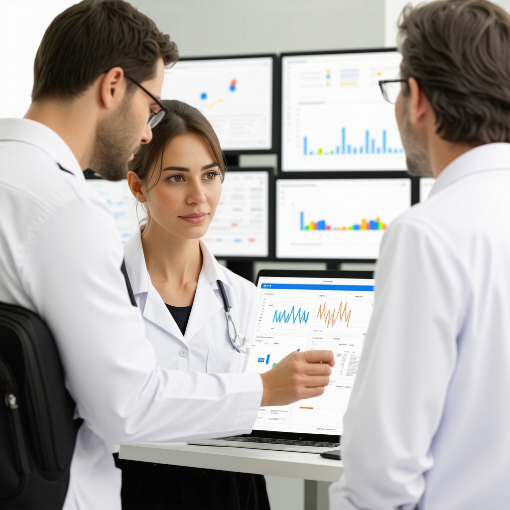 Team of healthcare professionals reviewing patient data and genomic information to optimize tirzepatide dosing