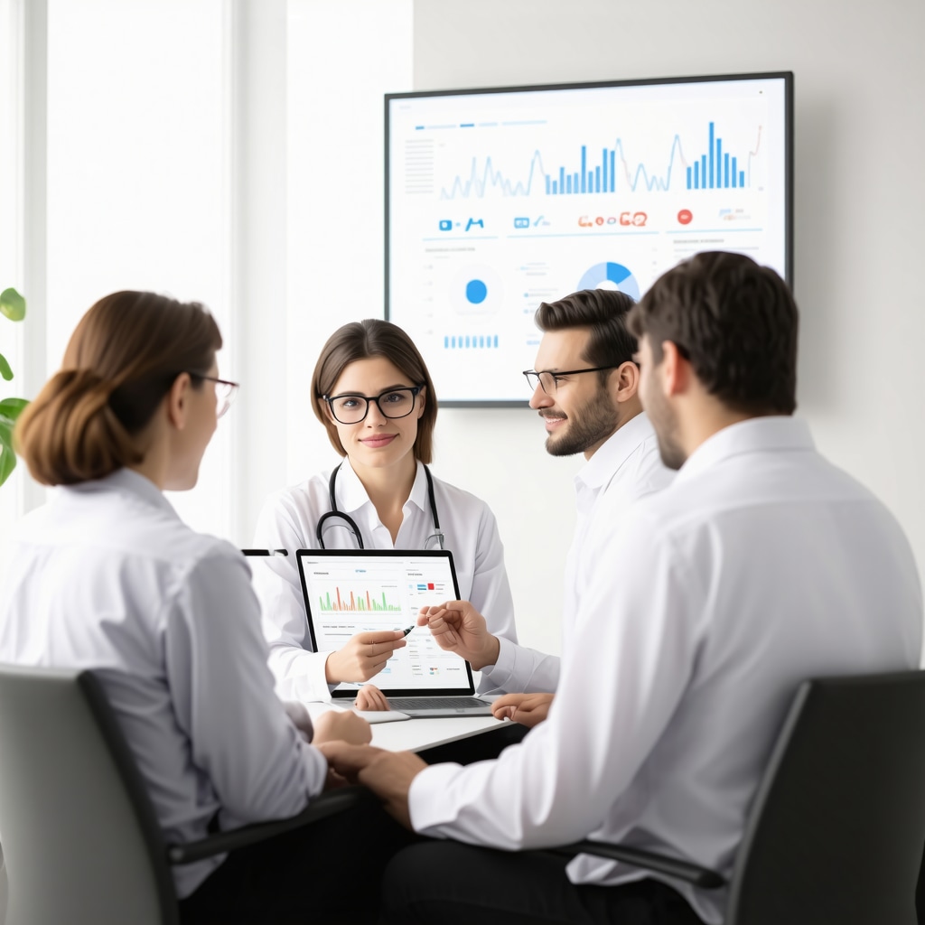 Medical professionals reviewing genetic data and behavioral therapy plans with patient for personalized tirzepatide treatment