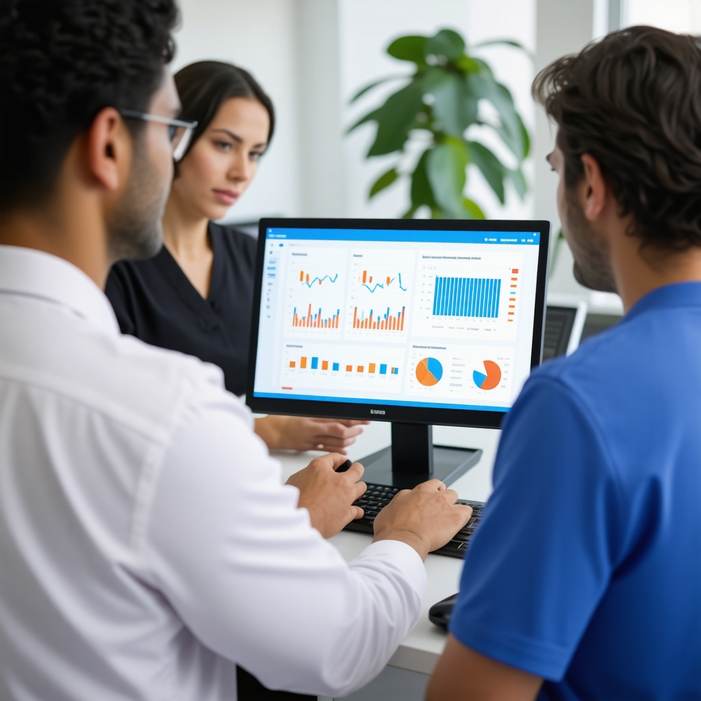 Healthcare professionals collaborating with biomarker and adherence data to personalize Mounjaro weight loss treatment