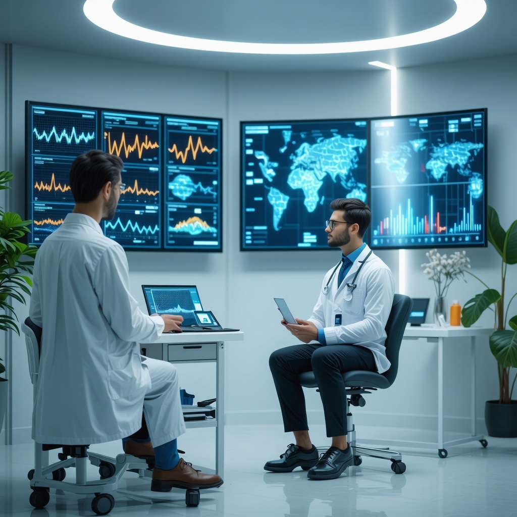 Doctor reviewing metabolic data on digital screens for personalized Mounjaro weight loss treatment