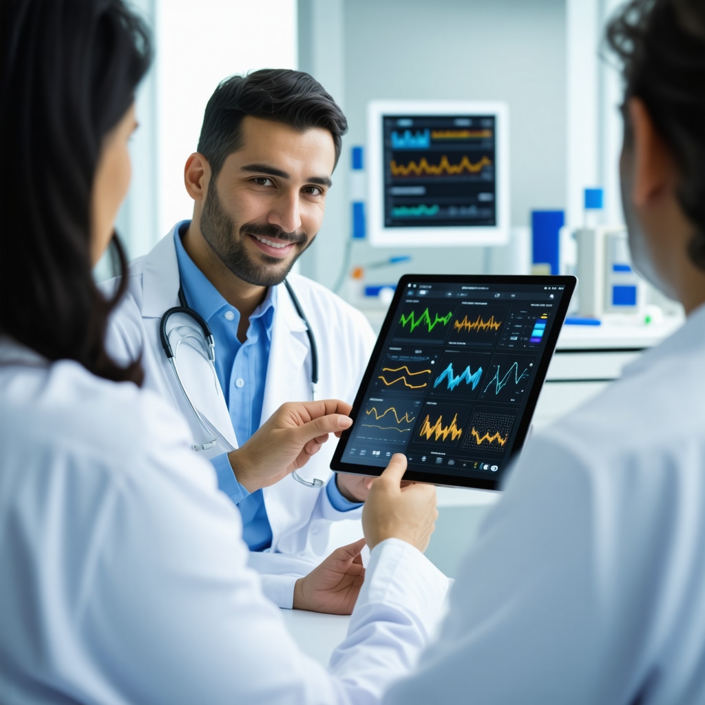 Physician and patient engaging with digital health tools to personalize tirzepatide weight loss treatment in a modern clinic