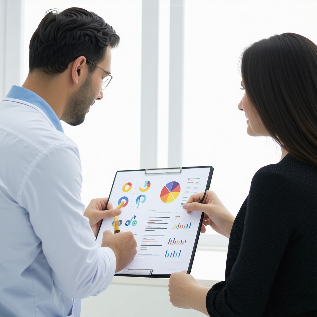 Physician and patient discussing metabolic data and personalized weight loss plan in clinic