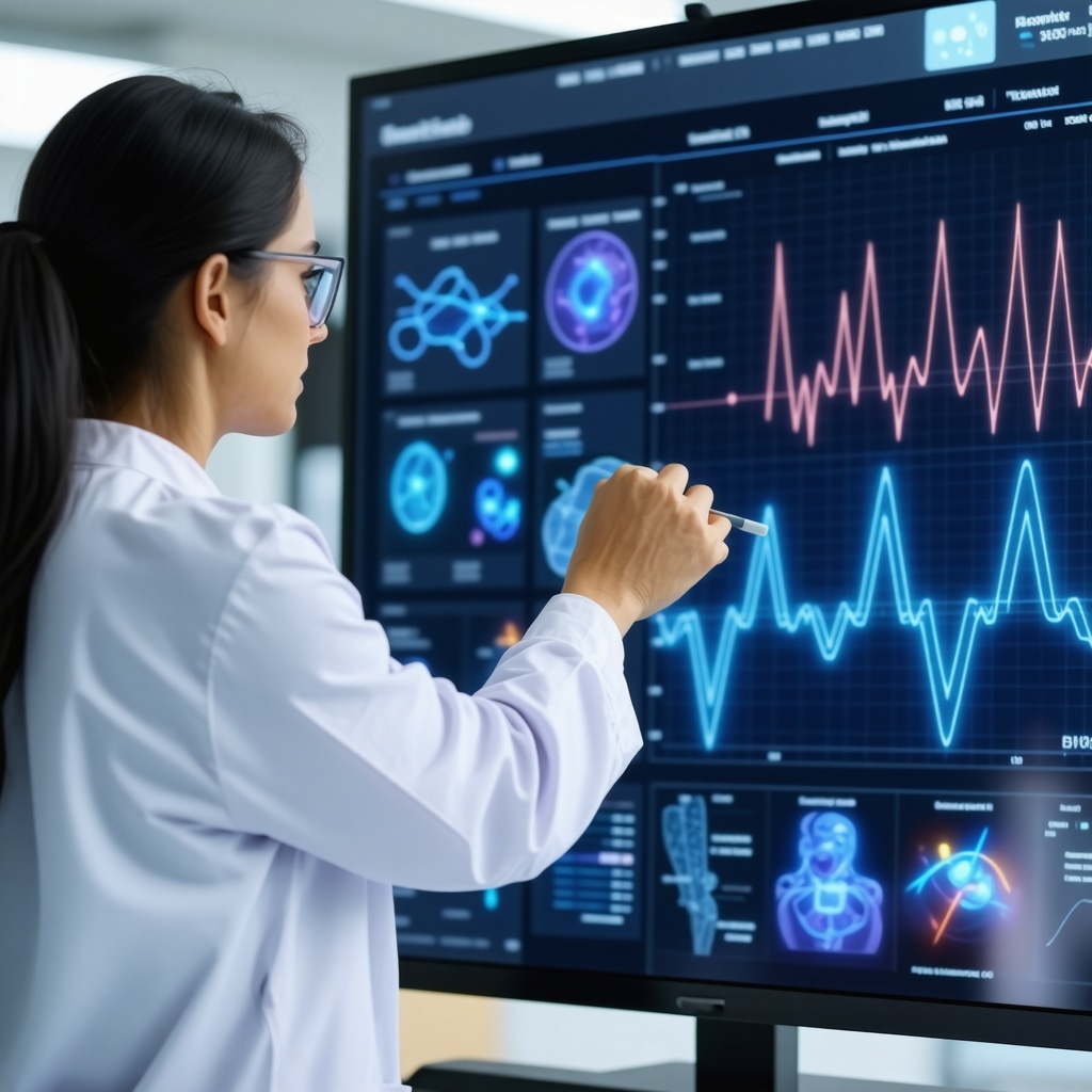 Doctor reviewing metabolic biomarker data on digital interface for personalized Tirzepatide therapy in New Jersey