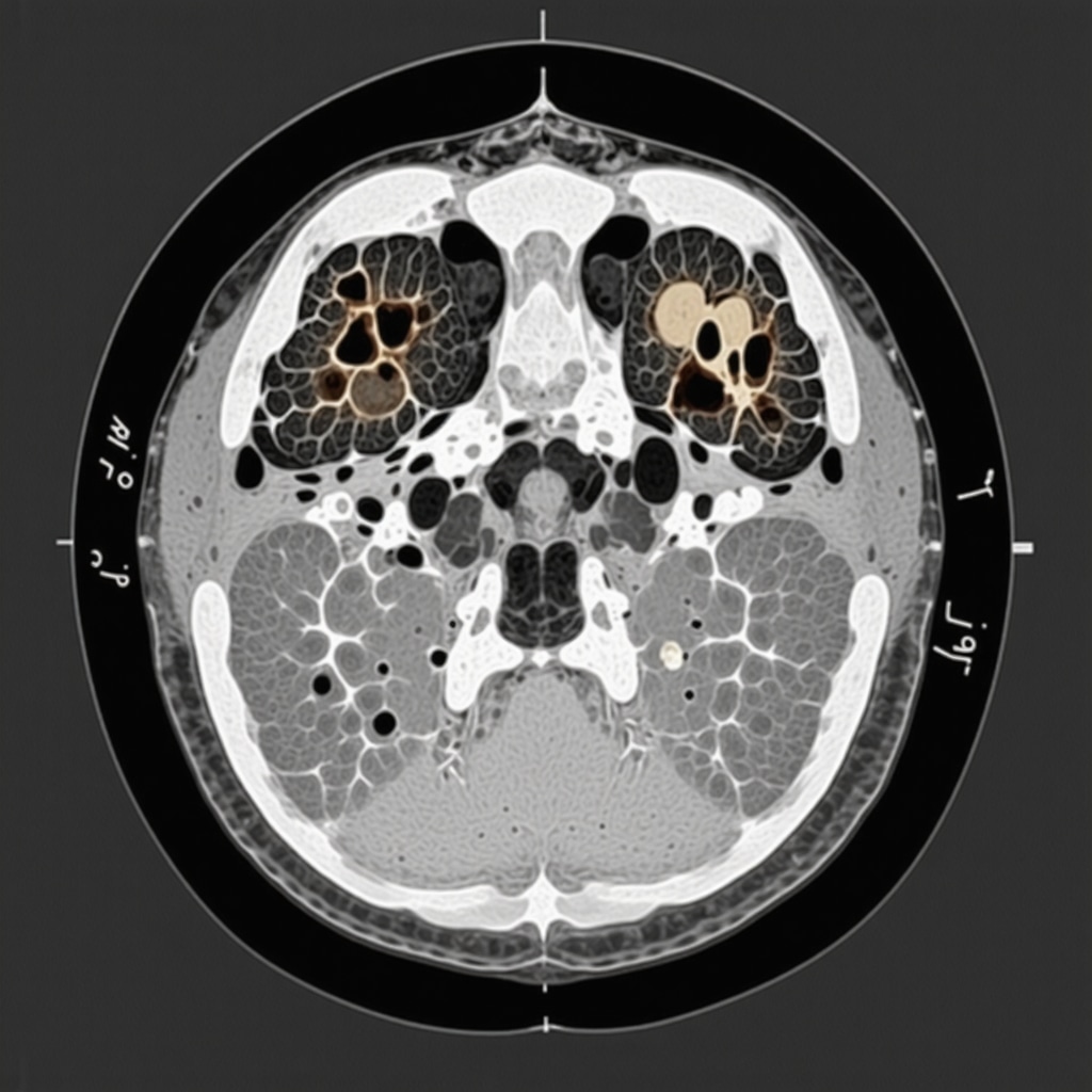 PET/CT and MRI scans with genetic and microbiome data visualizations illustrating personalized tirzepatide treatment in obesity management