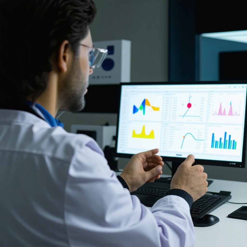 Medical professional analyzing metabolic biomarkers on digital displays for optimized tirzepatide treatment in obesity medicine