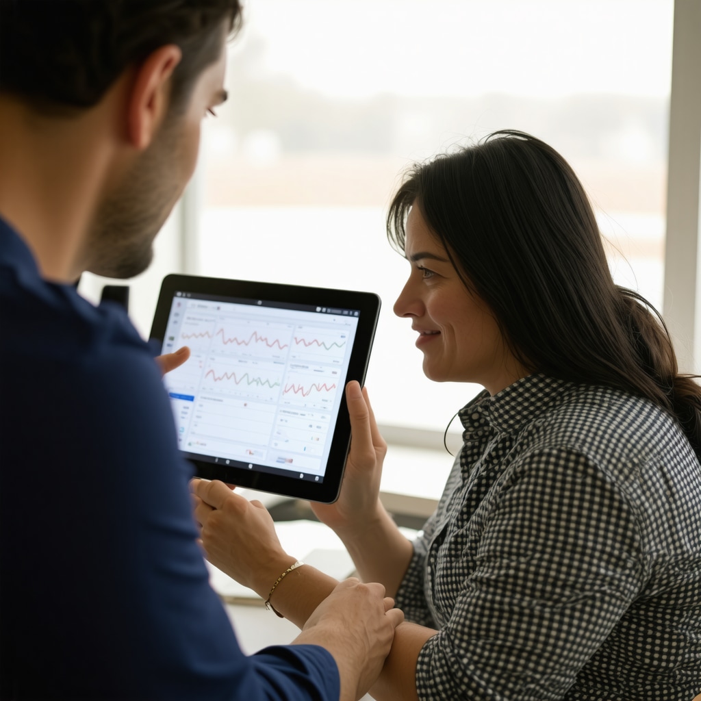 Patient and doctor reviewing CGM data in a New Jersey obesity clinic to optimize tirzepatide therapy