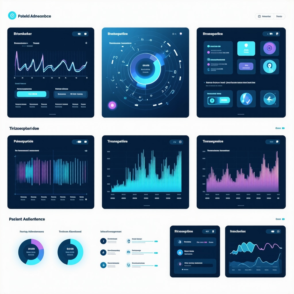 Illustration of a digital health platform monitoring Tirzepatide treatment biomarkers and patient adherence