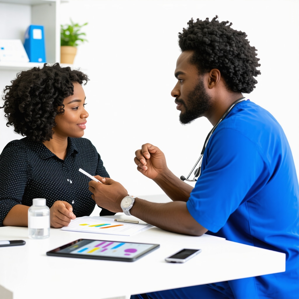 Medical professional explaining tirzepatide treatment plan to patient in New Jersey obesity clinic