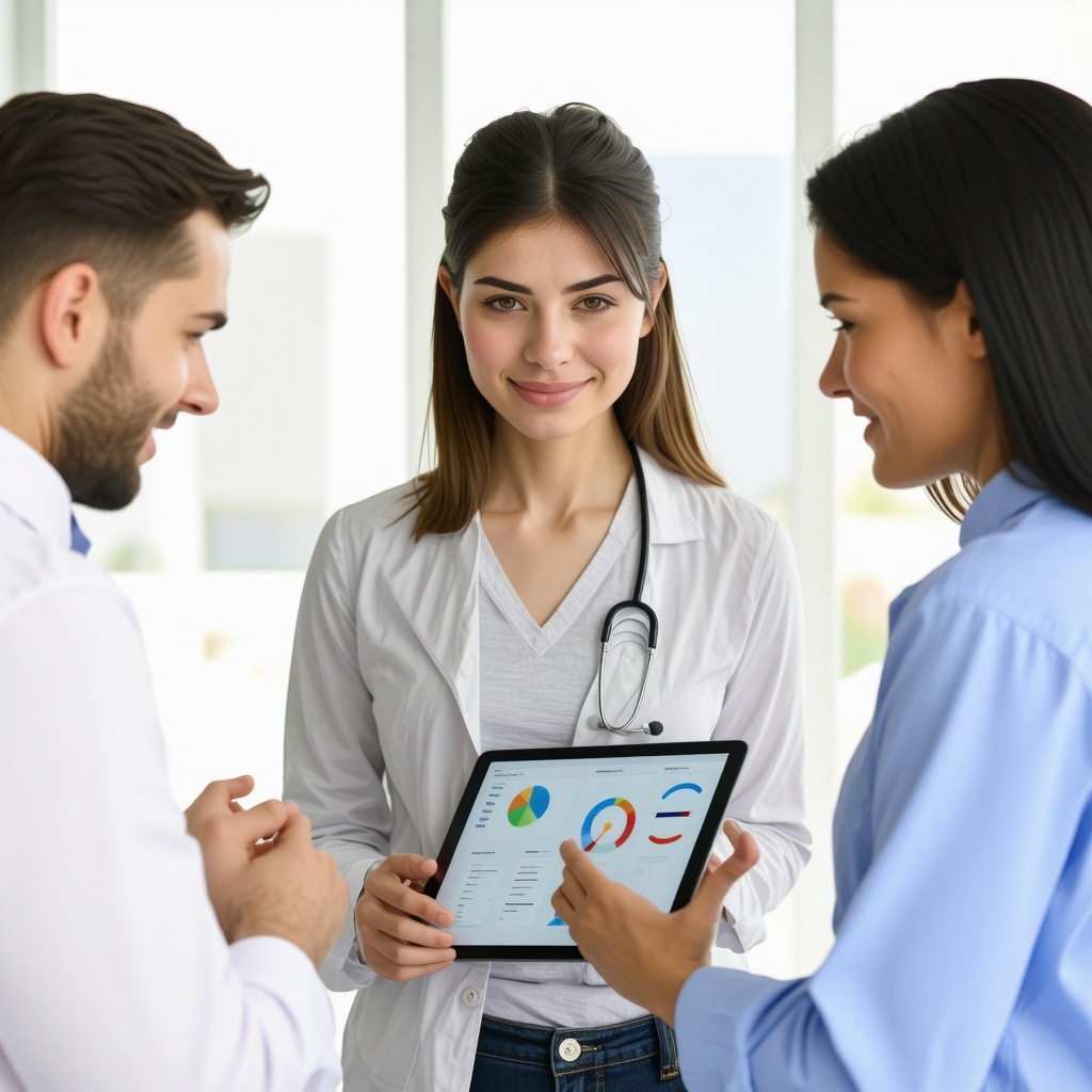 Medical professionals and patient discussing metabolic profiling data for personalized tirzepatide treatment in New Jersey