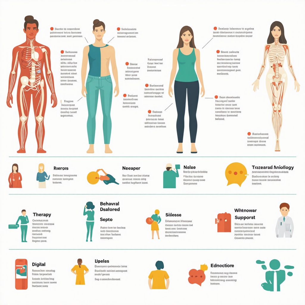 Diagram showing integration of nephrology, endocrinology, behavioral therapy, and digital tools in tirzepatide weight loss treatment in New Jersey
