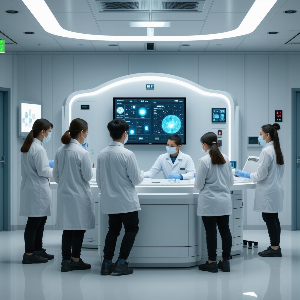 Healthcare professionals analyzing biomarker data on digital devices to optimize tirzepatide treatment in obesity
