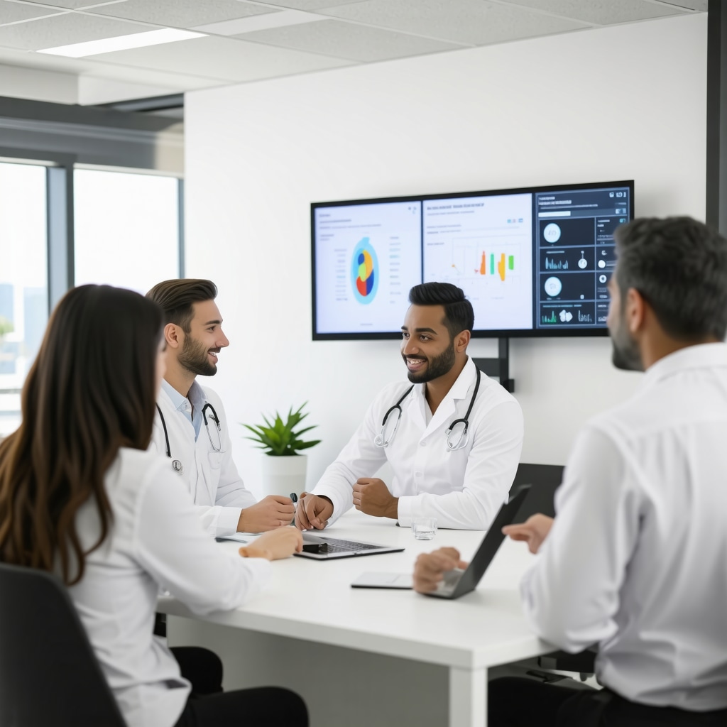 Medical professionals collaborating with digital tools for Tirzepatide treatment optimization in New Jersey