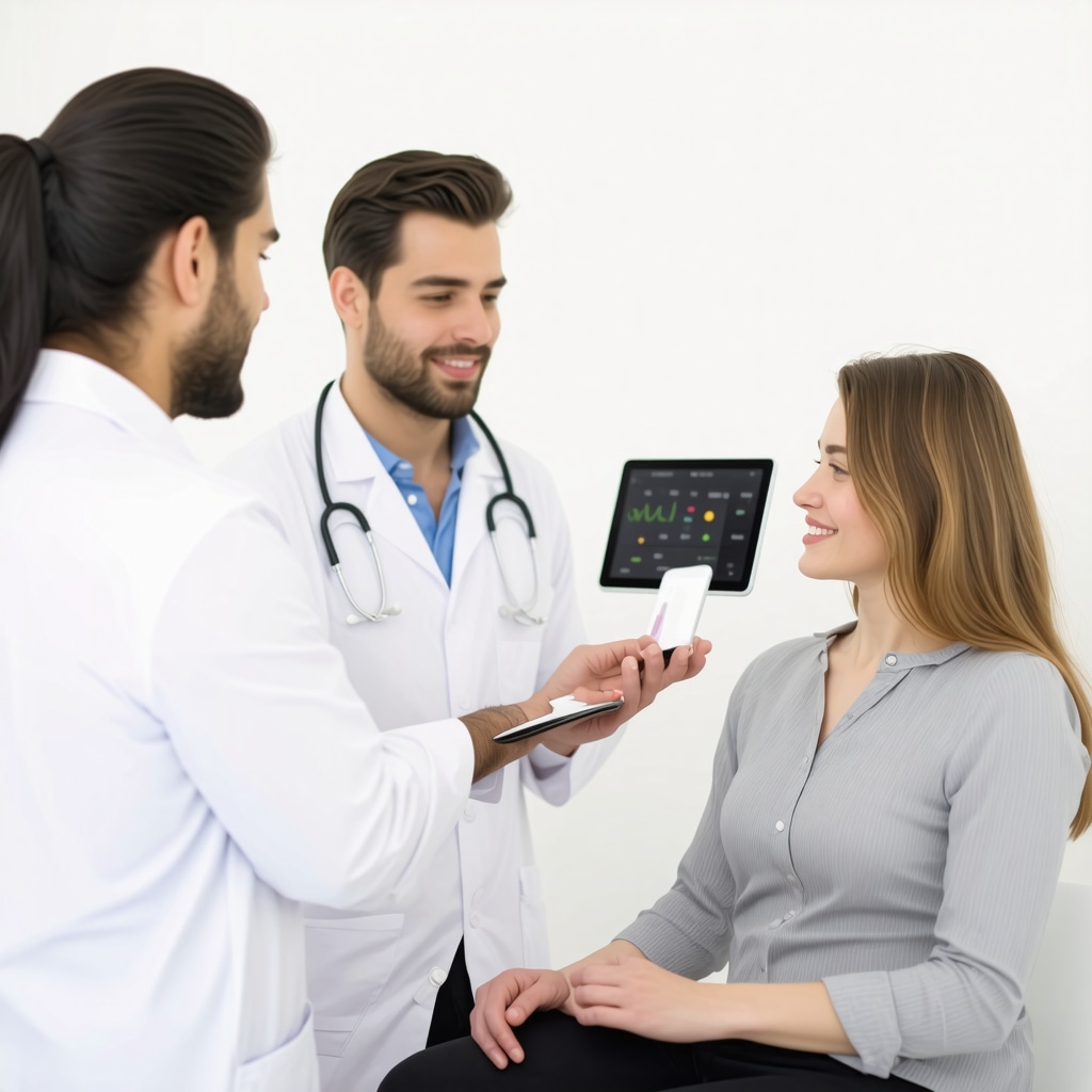 Doctors and patient in a New Jersey clinic discussing tirzepatide weight loss treatment with digital health tools