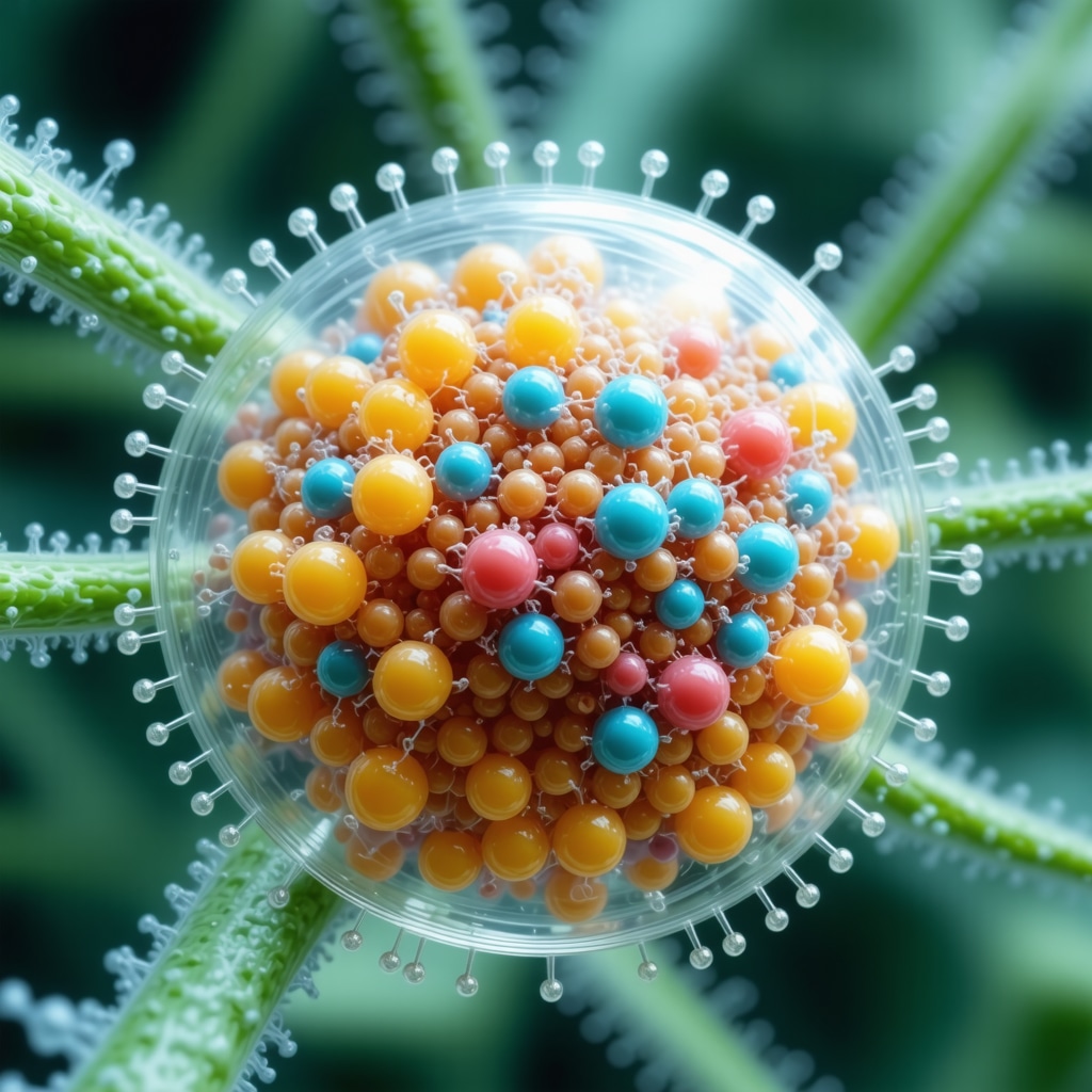 Illustration of nanotechnology encapsulating tirzepatide peptides for enhanced delivery and bioavailability
