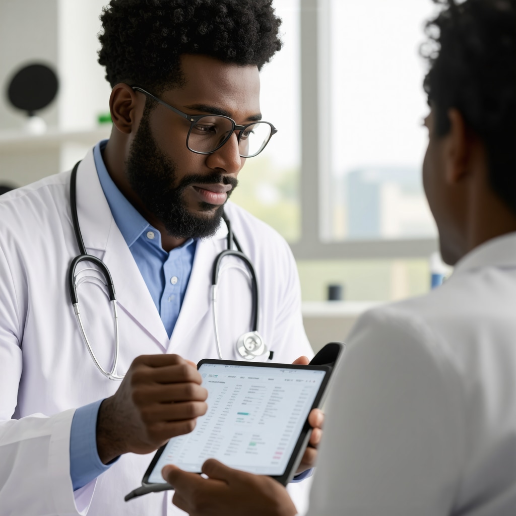 Physician and patient discussing personalized tirzepatide treatment based on metabolic and genetic data in a New Jersey medical setting
