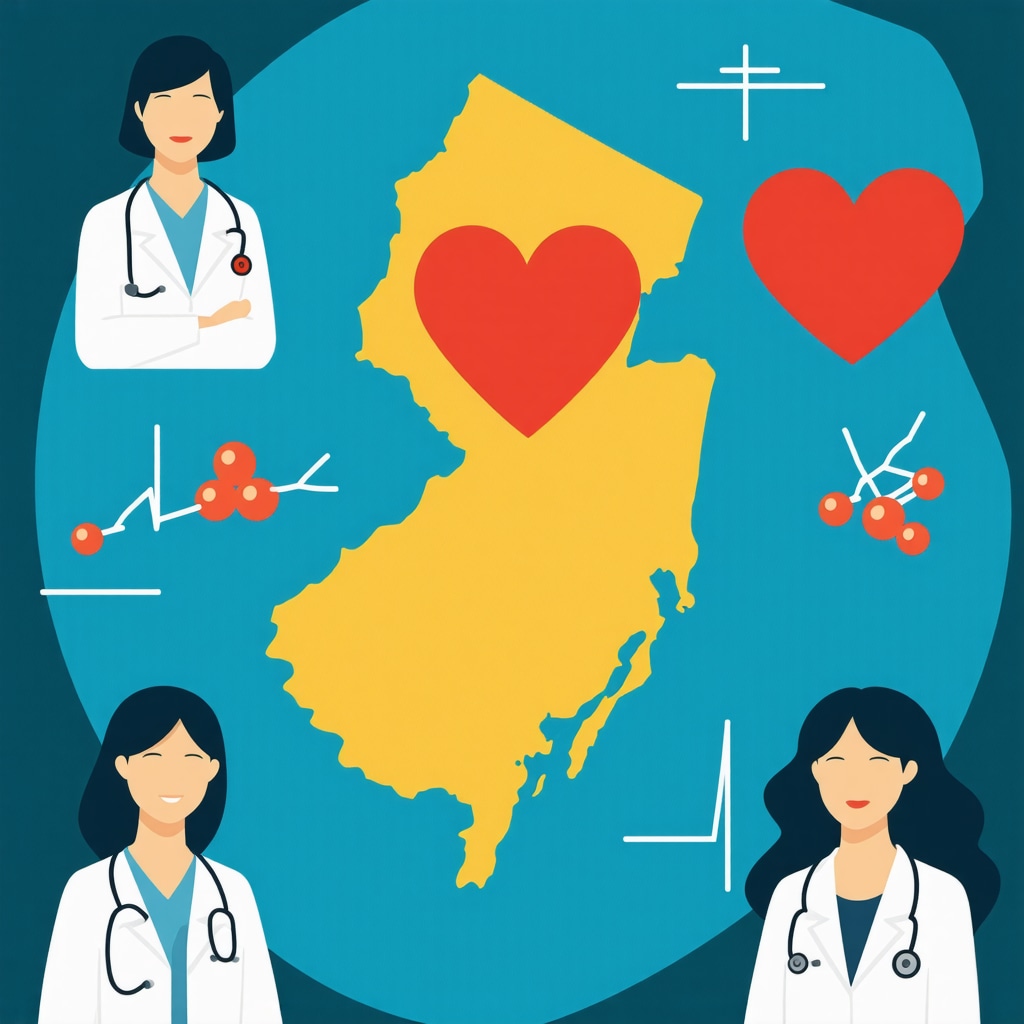 Graphic showing tailored tirzepatide dosing, heart health improvements, and multidisciplinary obesity support in New Jersey