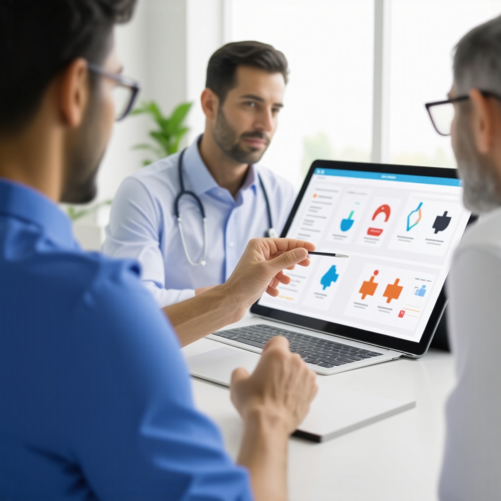 Doctor and patient discussing tirzepatide treatment with digital health tools in a New Jersey clinic