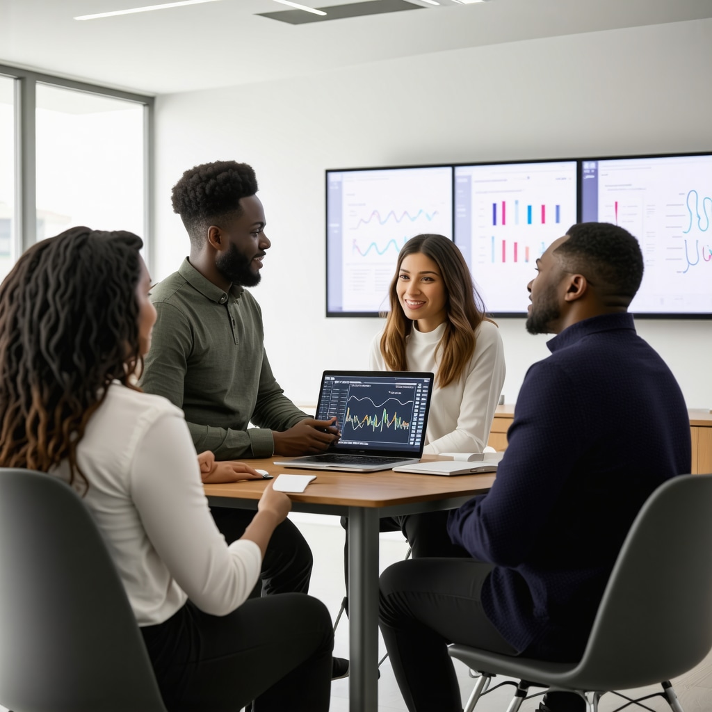 Patients and healthcare professionals discussing personalized Tirzepatide treatment plans with genomic data in a New Jersey clinic
