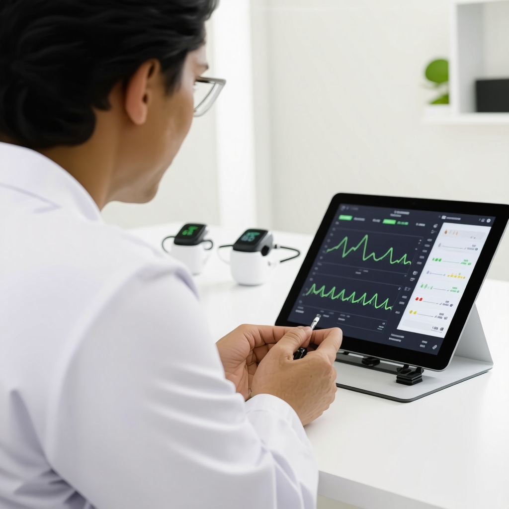 Patient consulting with NJ doctor about Tirzepatide treatment using digital health monitoring tools
