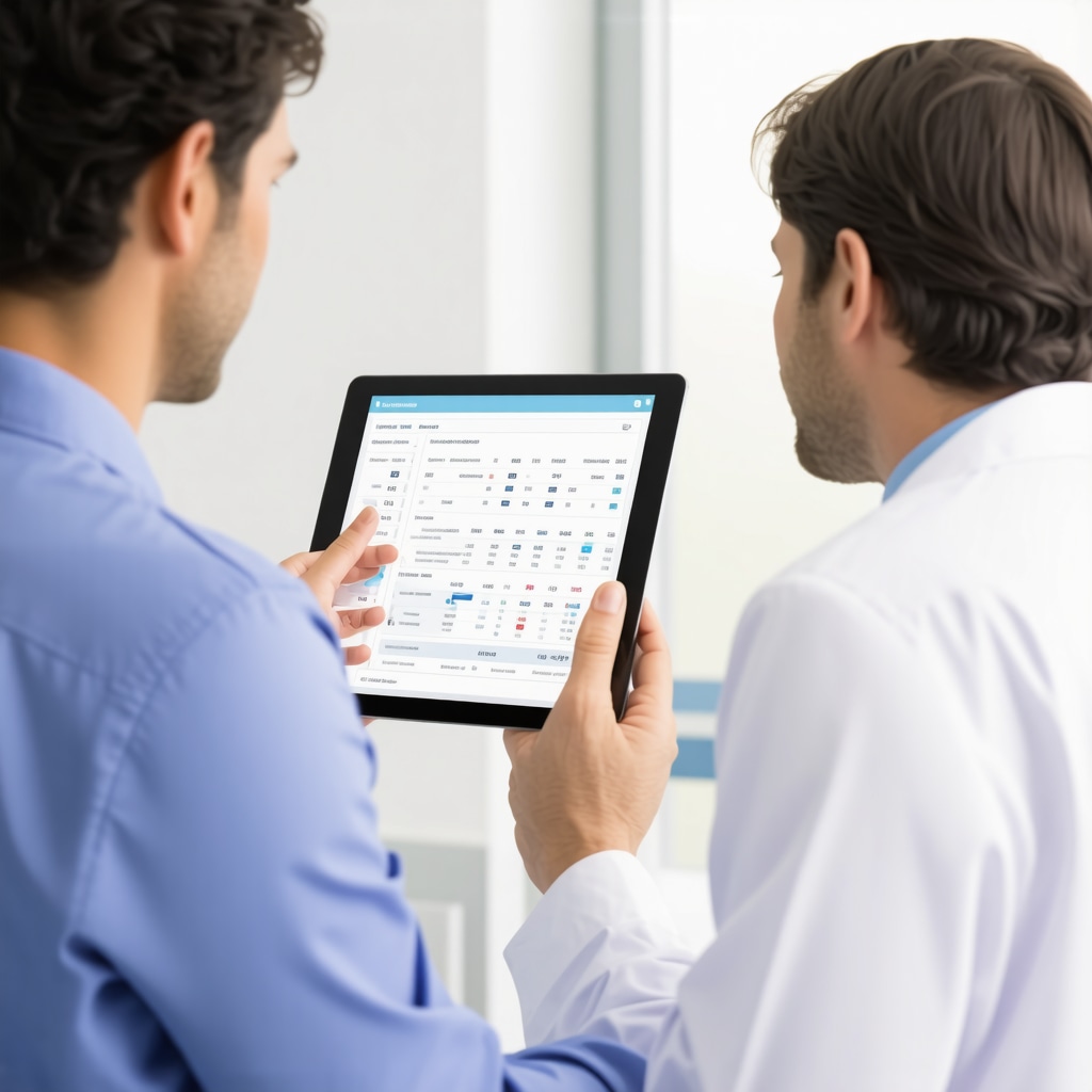 Doctor reviewing pharmacokinetic data with patient for personalized Tirzepatide dosing
