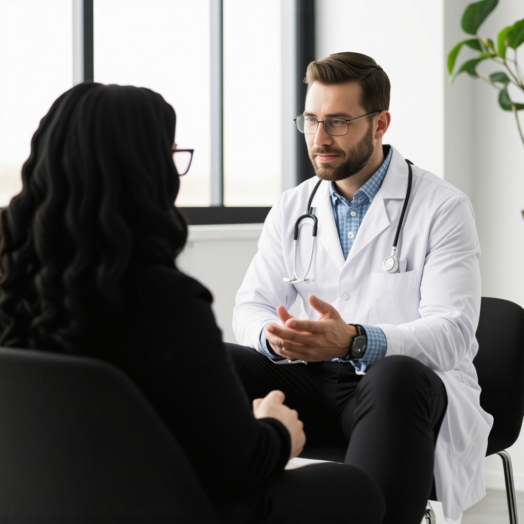 Doctor explaining genetic test results and personalized tirzepatide treatment to patient in NJ clinic