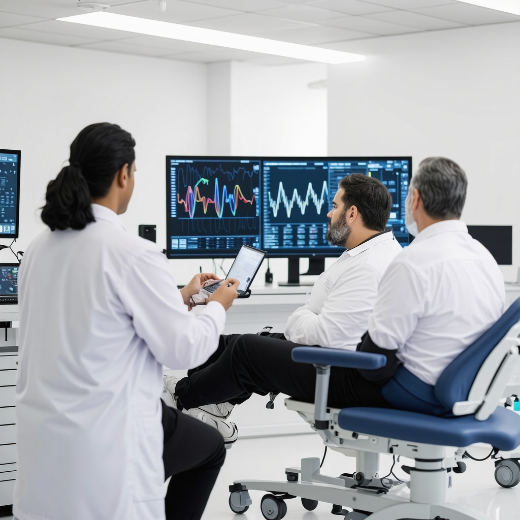Medical team discussing biomarker data and personalized tirzepatide dosing in clinic