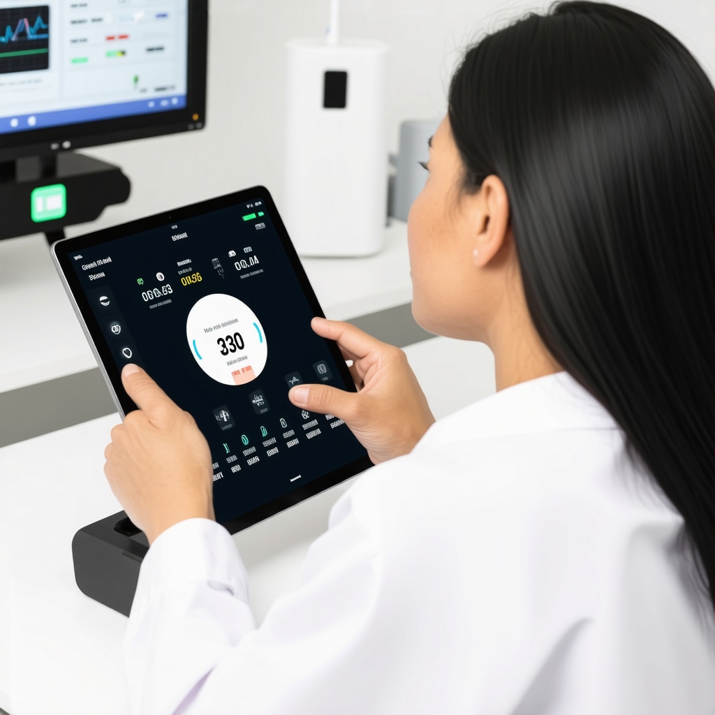 Doctor reviewing continuous glucose monitor data on tablet for tirzepatide therapy optimization in a New Jersey clinic