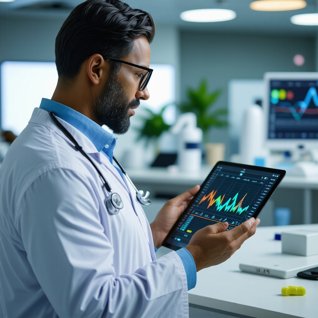 Doctor reviewing metabolic biomarker data for personalized tirzepatide therapy in advanced New Jersey clinic