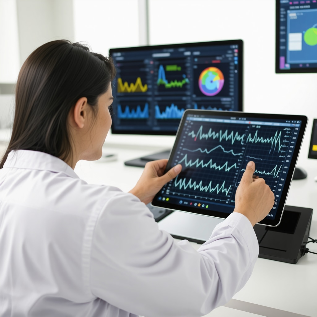 Doctor and patient discussing metabolic biomarker data in a clinical environment