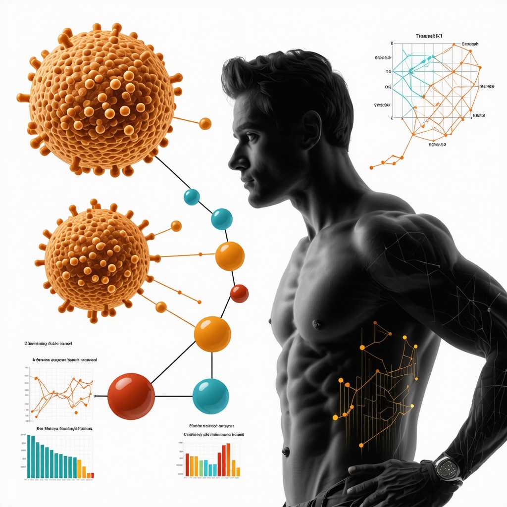 Diagram showing Tirzepatide interaction with GIP and GLP-1 receptors, brown adipose tissue activation, fat loss regions, and digital data analytics for personalized therapy