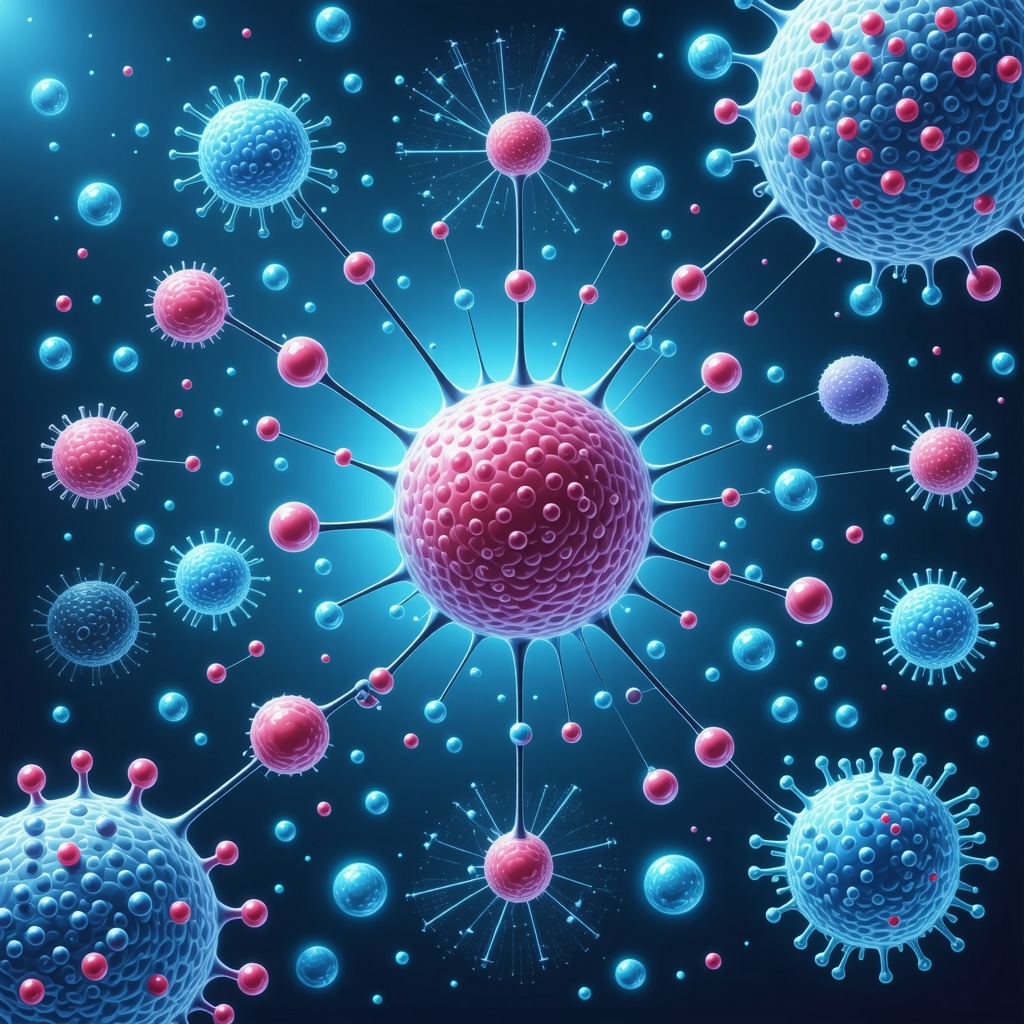 Graphic showing Tirzepatide molecule, genetic profiling data, and gut microbiota to represent advanced personalized obesity therapy
