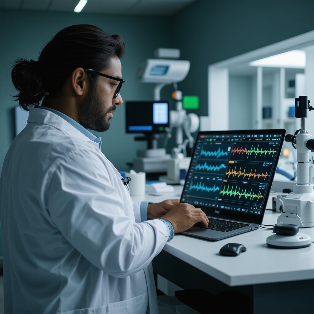 Physician using AI and genomic data for personalized Tirzepatide obesity treatment