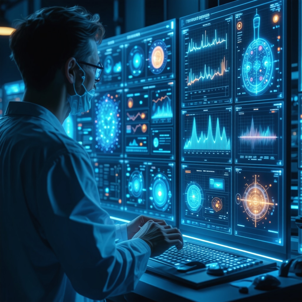 Clinician analyzing AI-powered data for personalized tirzepatide treatment optimization