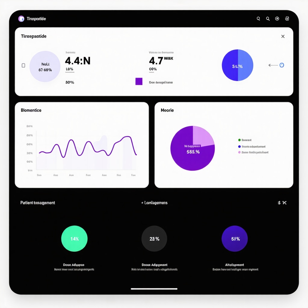 Digital health dashboard with AI analytics monitoring Tirzepatide treatment progress