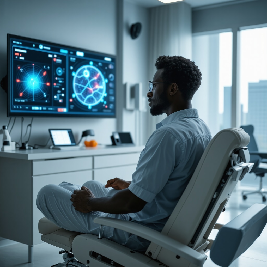 Patient with wearable biosensors and AI dashboard for tirzepatide monitoring