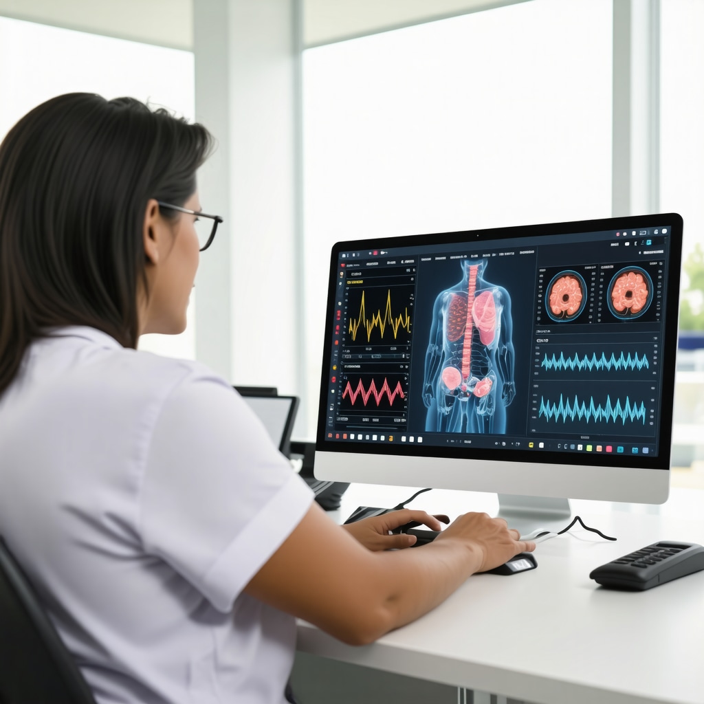 Medical professionals analyzing genomic data and biometric device outputs for personalized tirzepatide therapy in a New Jersey clinic