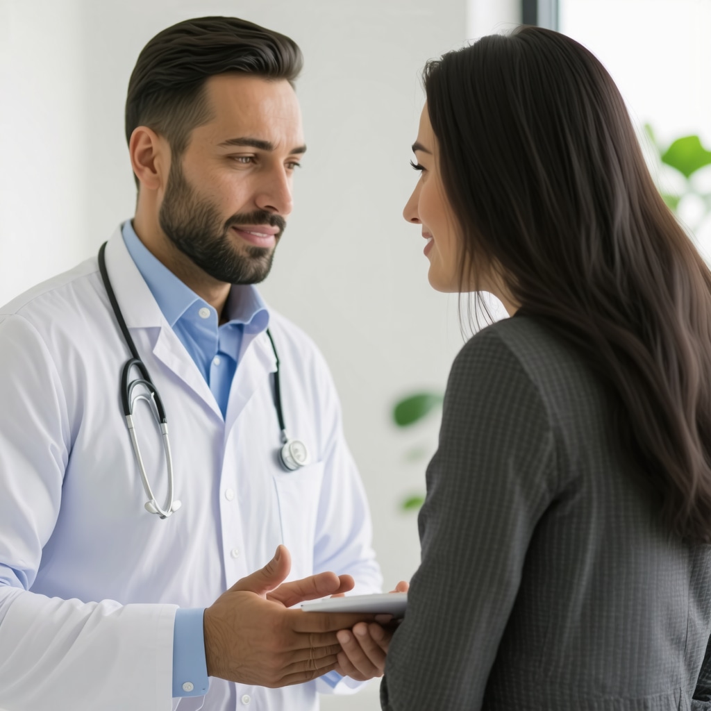 Doctor explaining long-term weight loss plan with Tirzepatide to a patient in New Jersey clinic.