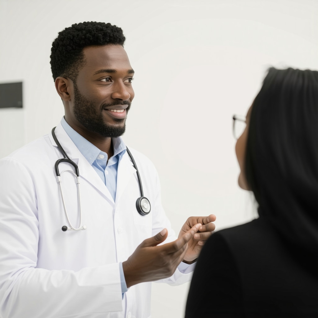 Doctor explaining Tirzepatide to patient in clinic