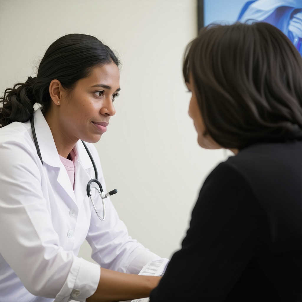 Doctor consulting with patient about Tirzepatide treatment in New Jersey clinic.