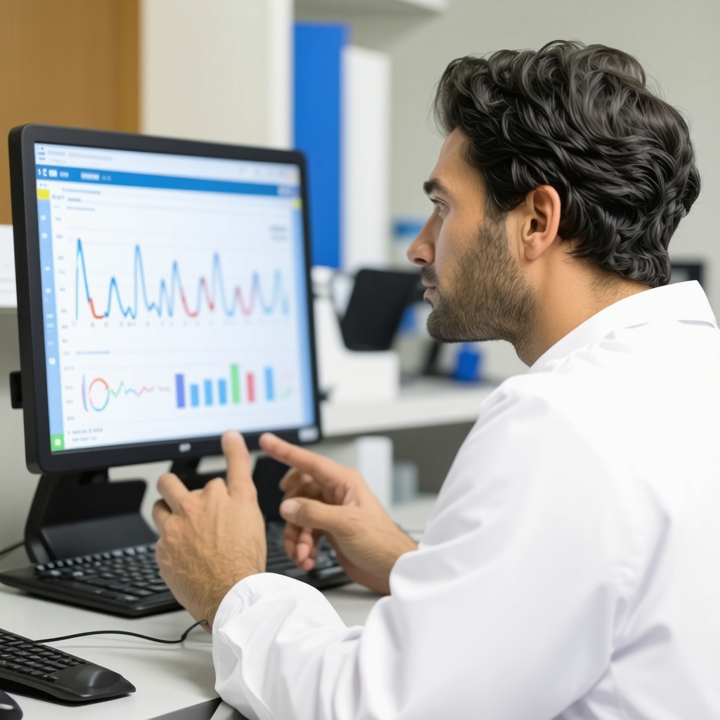 Doctor reviewing patient information on a tablet in a NJ clinic