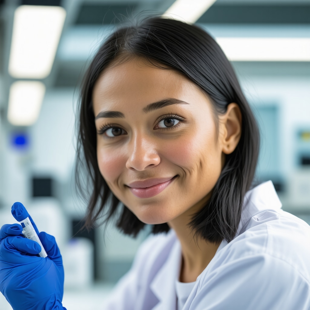 Laboratory with genetic analysis and AI data visualization for Tirzepatide therapy