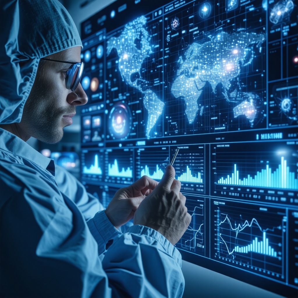 Futuristic medical dashboard with data analytics for Tirzepatide treatment in New Jersey