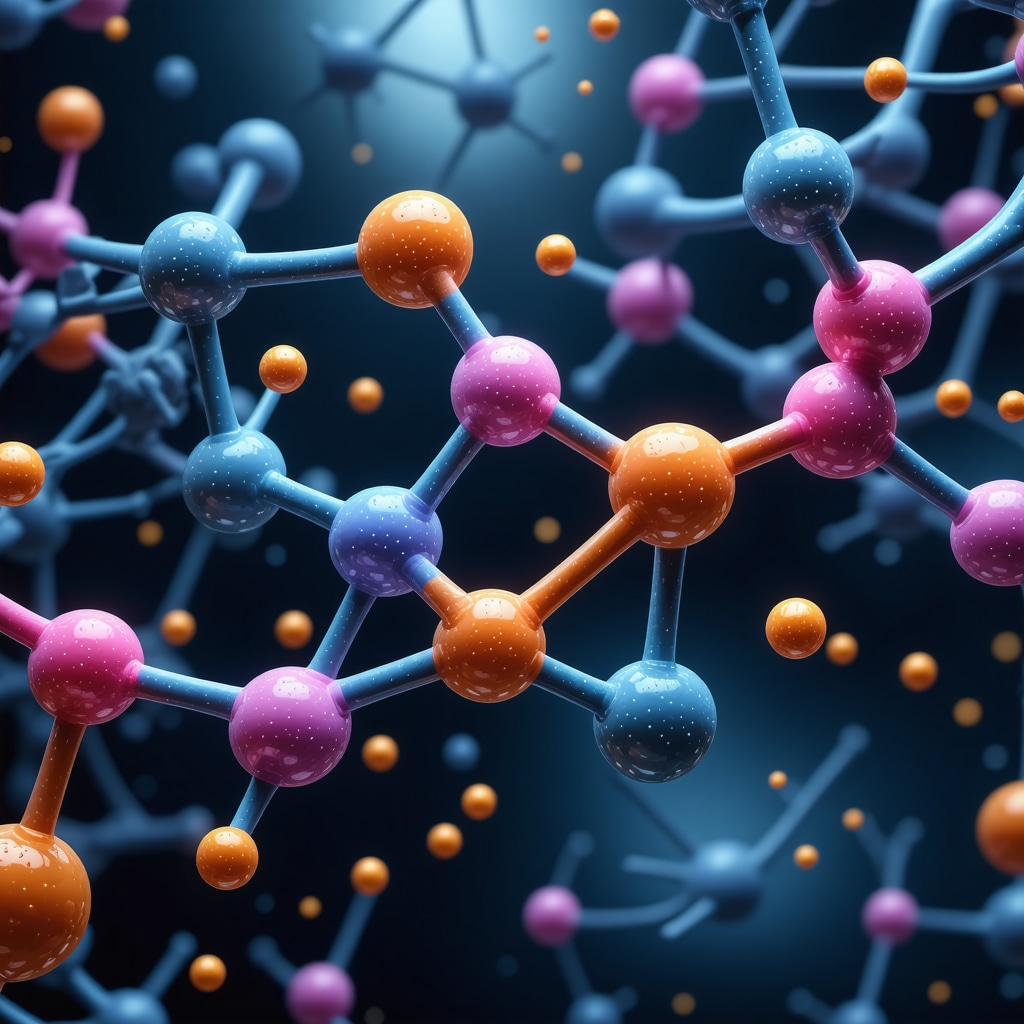 Detailed illustration of Tirzepatide molecule interacting with metabolic pathways in NJ
