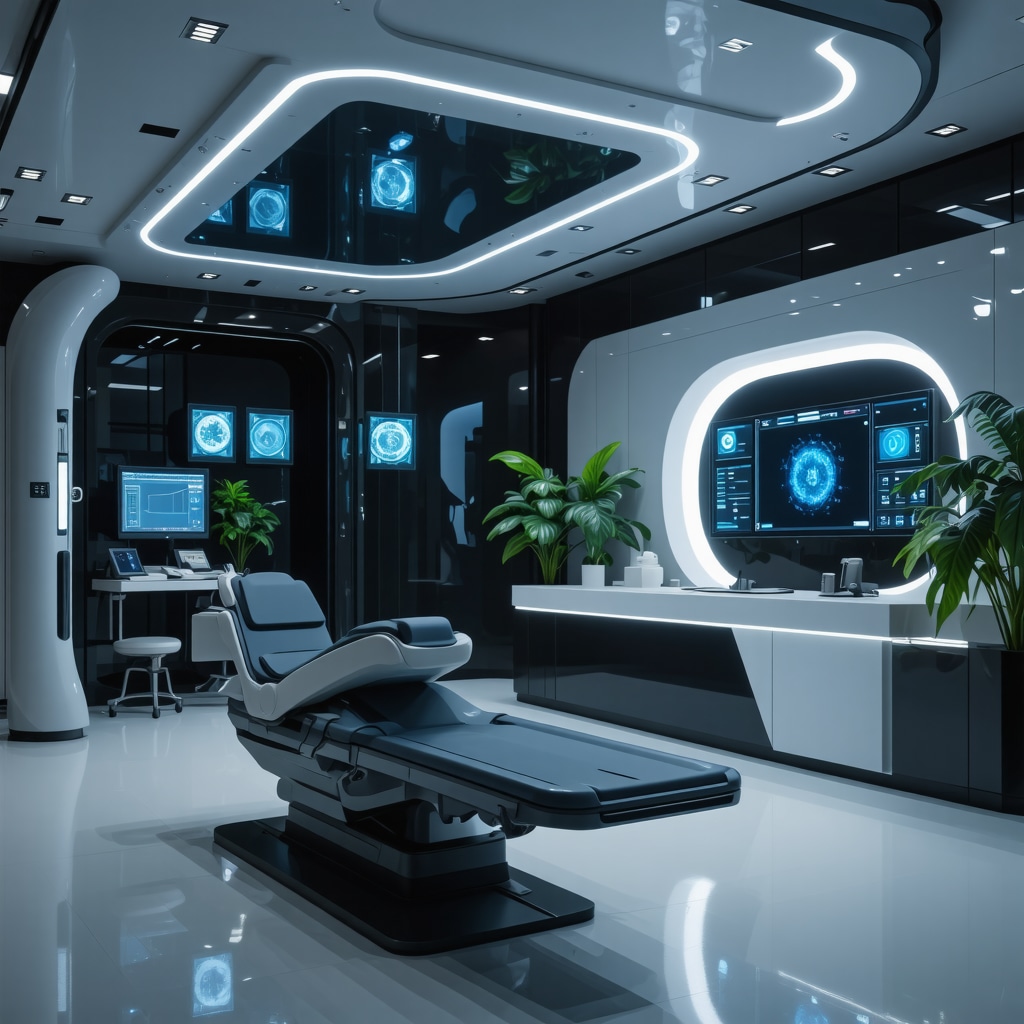High-tech medical clinic with digital health devices for personalized weight management