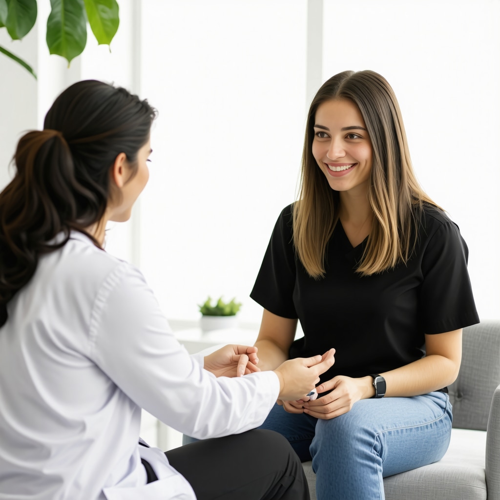 A patient discussing treatment options with a healthcare professional at a NJ clinic for weekly Mounjaro injections