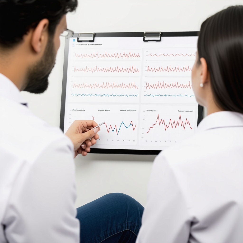 Clinician reviewing metabolic data charts with patient in NJ clinic